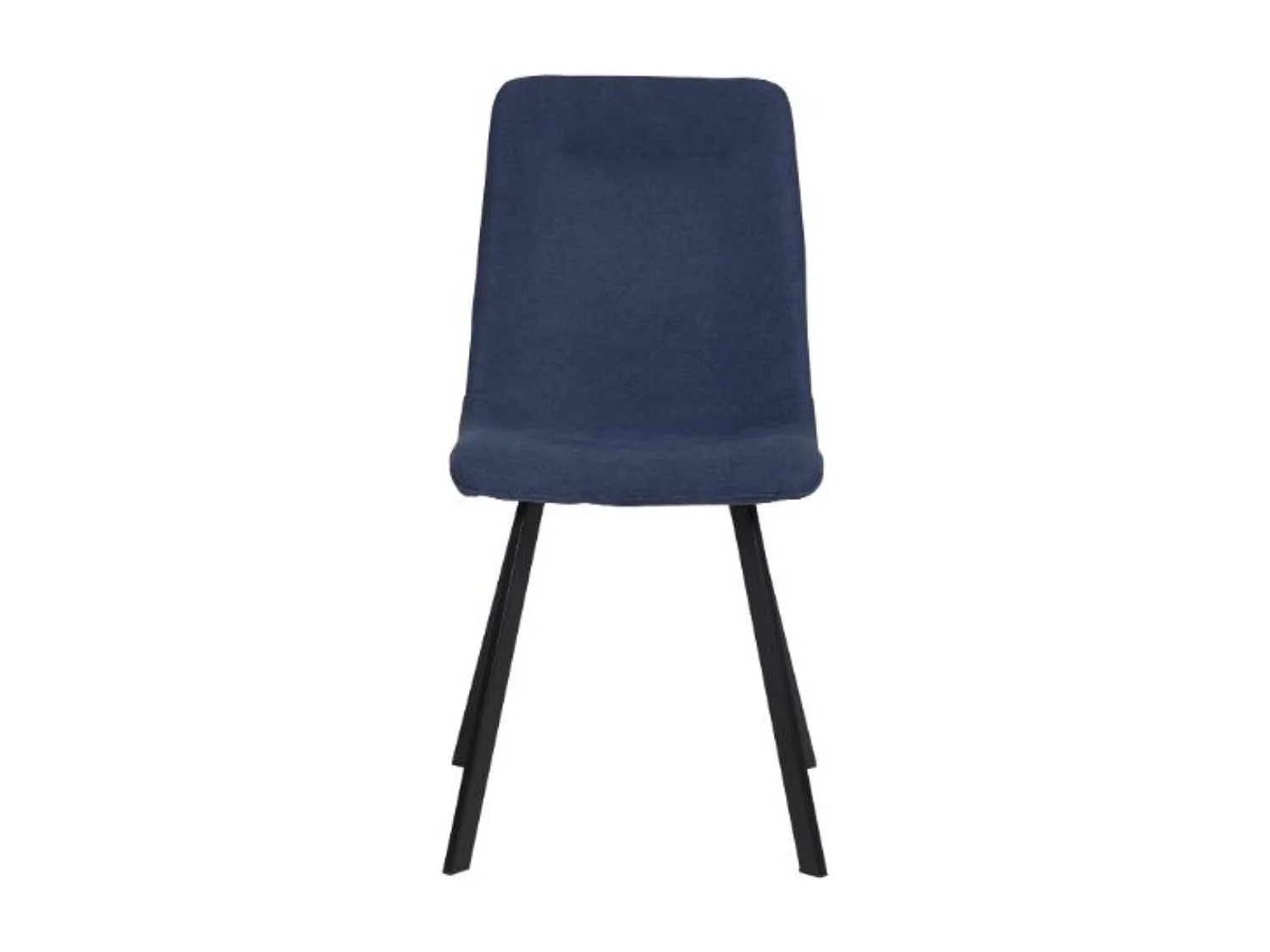 Lot de 4 chaises en microfibre avec dossier surpiqûres en losange bleu pieds métal noir - ELYO