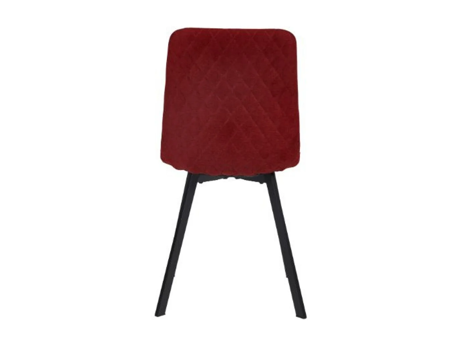 Lot de 4 chaises en microfibre avec dossier surpiqûres en losange rouge pieds métal noir - ELYO