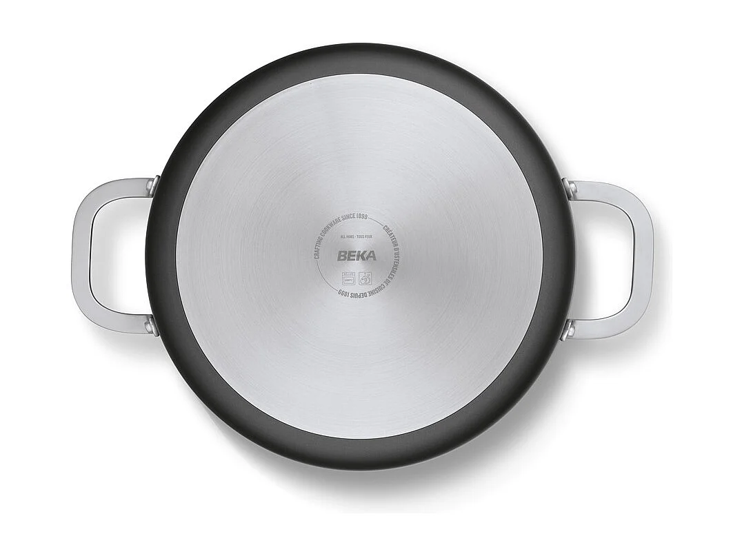 Sauteuse en aluminium 2 anses avec couvercle 28 cm