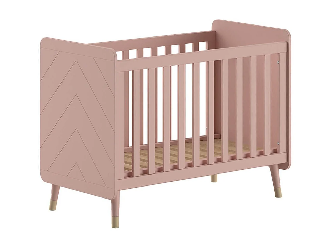 TINY PINK - Lit bébé à barreaux Rose et Gold Motif Graphique