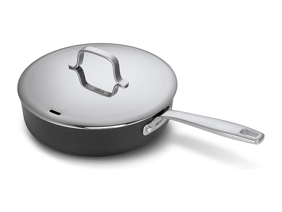 Sauteuse en aluminium 2 anses avec couvercle 24 cm Maestro