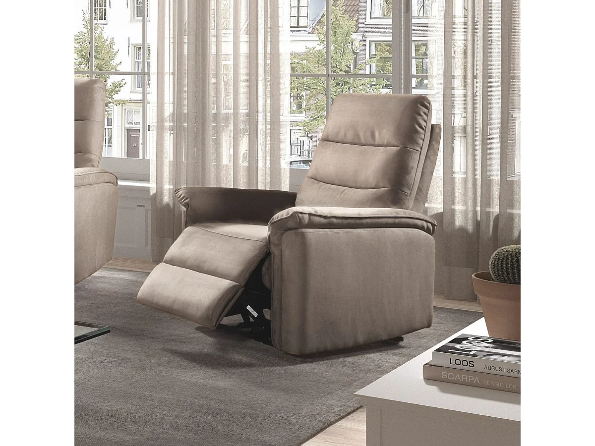 Fauteuil relax électrique en tissu polyester gris - RHODAY