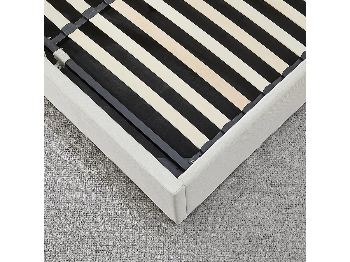 Sommier Coffre Tissu Beige ATLAS