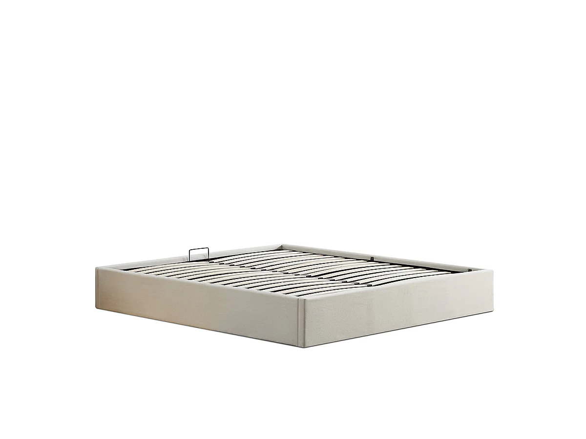 Sommier Coffre Tissu Beige ATLAS