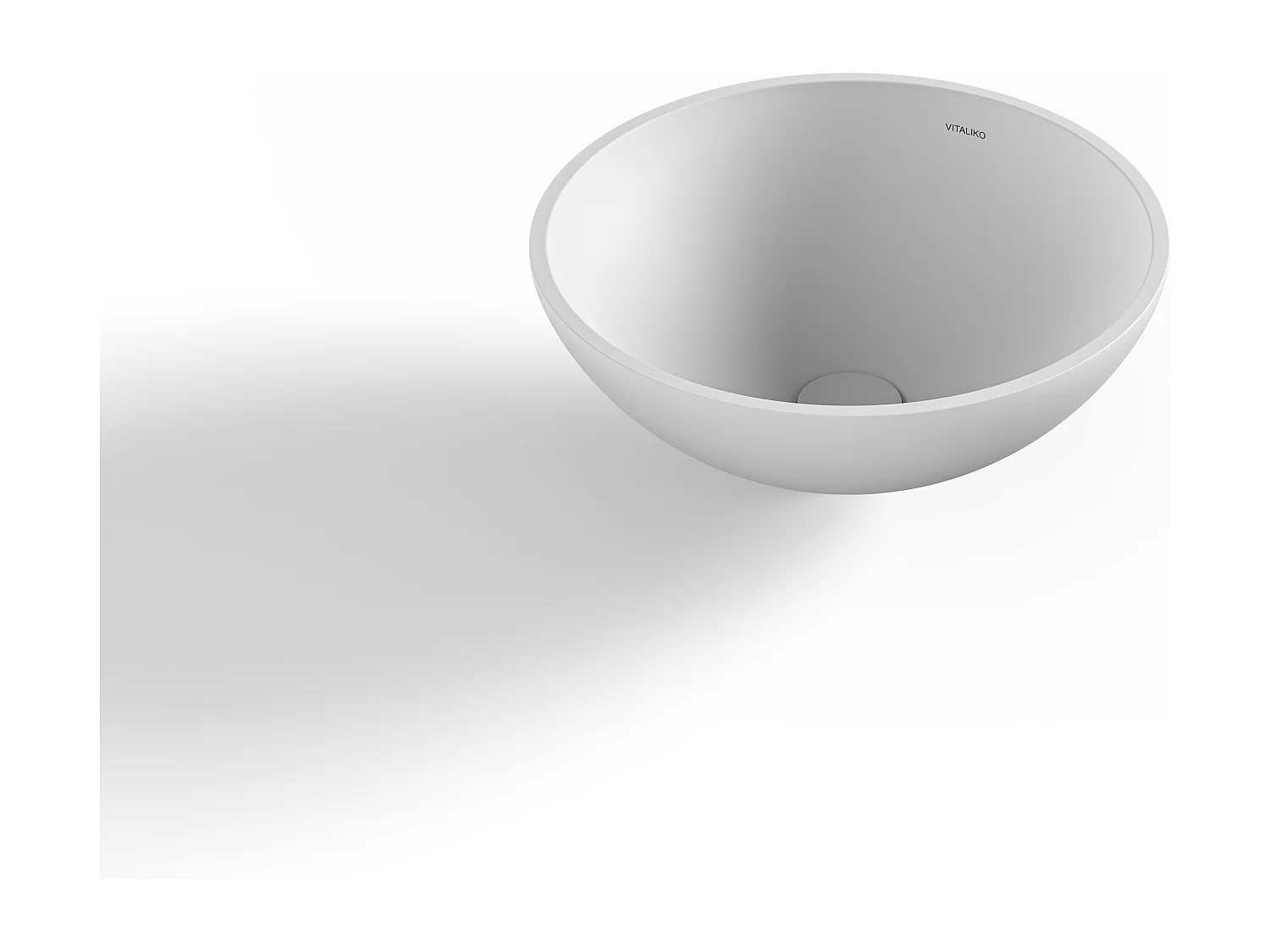 Vaque à poer Vitaliko Rond L40 cm, Solid Surface, 100% Made in Italy