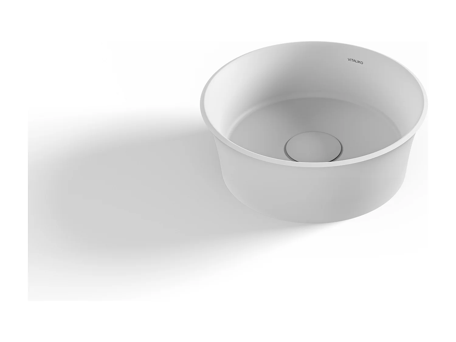 Vaque à poer Vitaliko Rond L32 cm, Solid Suface, 100% Made In Italy