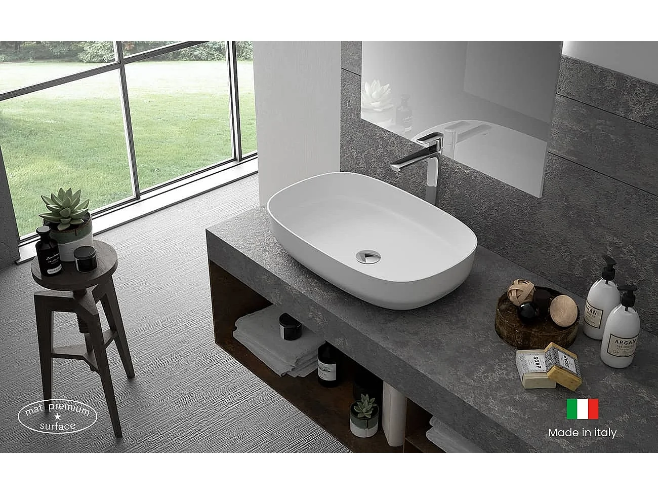 Vasque à  poser Vitaliko Rectangulaire L39 cm