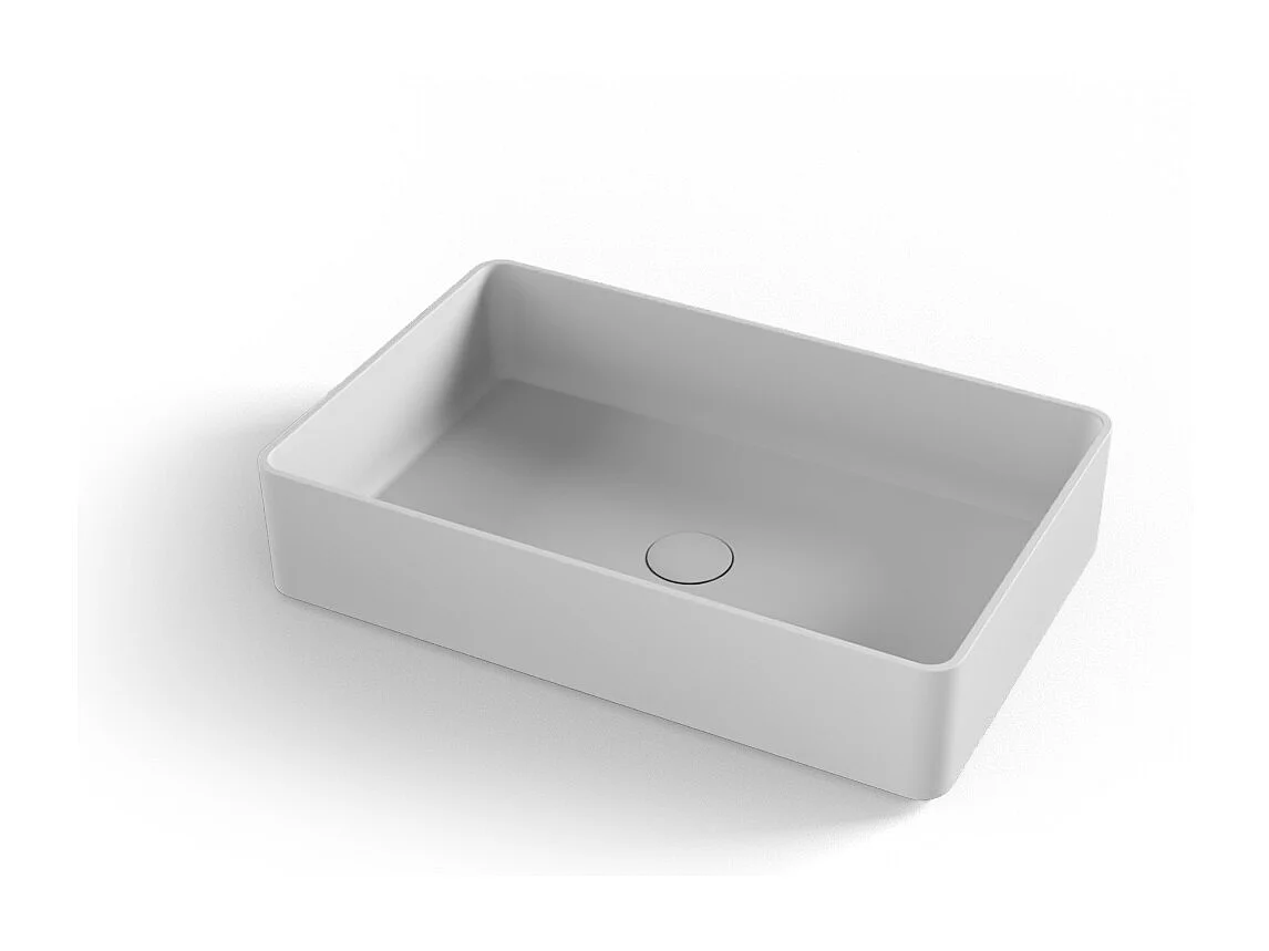 Vaque à poer Vitaliko Rectangulaire L58 cm, Solid Surface 100% Made In Italy