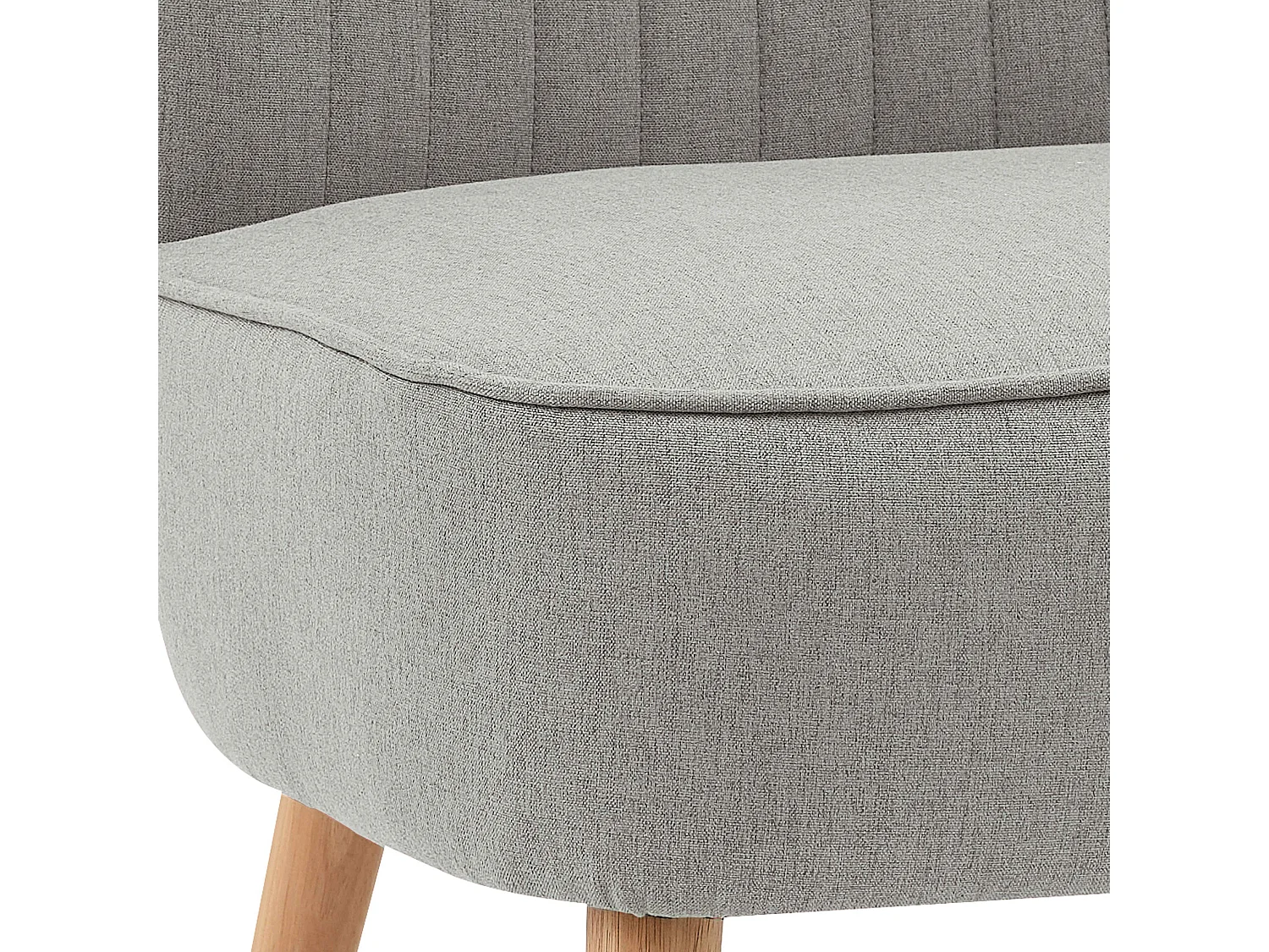 Lot de 2 fauteuils style crapaud en tissu gris clair