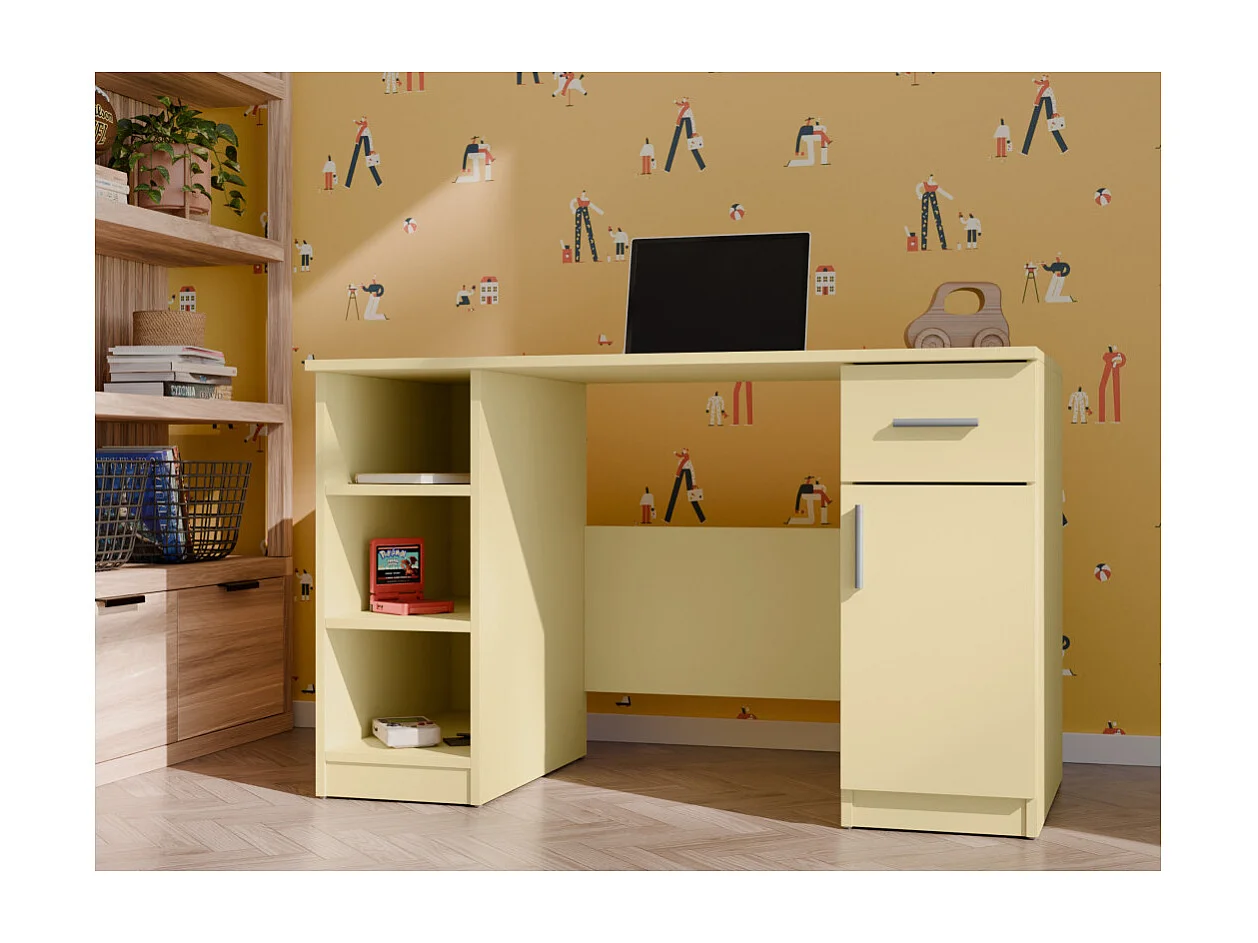 Bureau 120 cm avec tiroirs et étagères – Design élégant et fonctionnel – Panneau 18 mm EMEBLAST