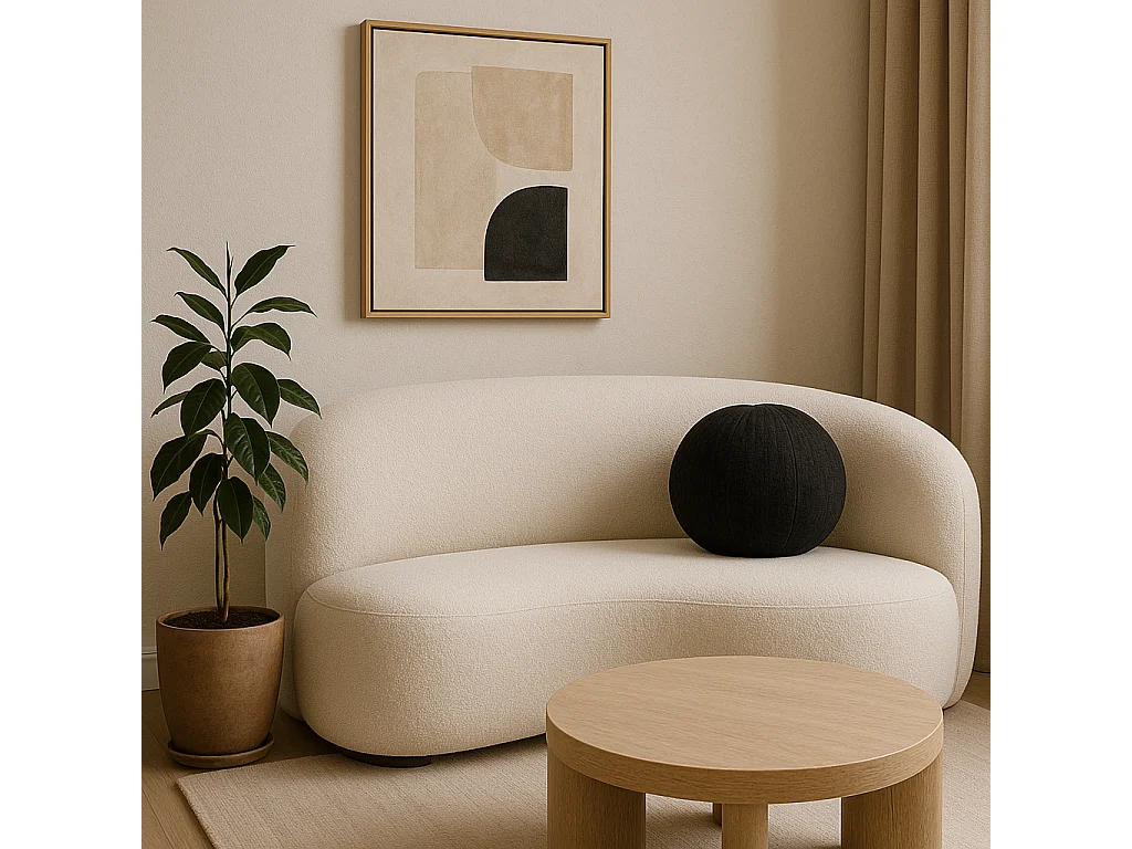 Coussin 37x37x37 cm noir Leith LET76BL