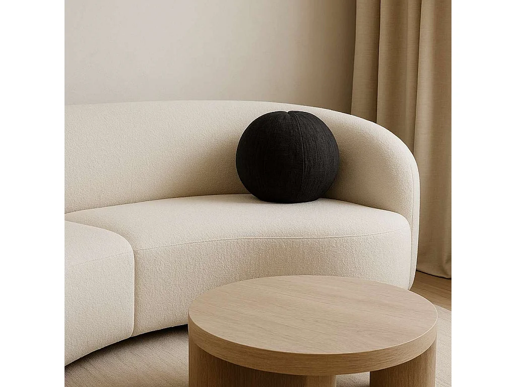 Coussin 37x37x37 cm noir Leith LET76BL