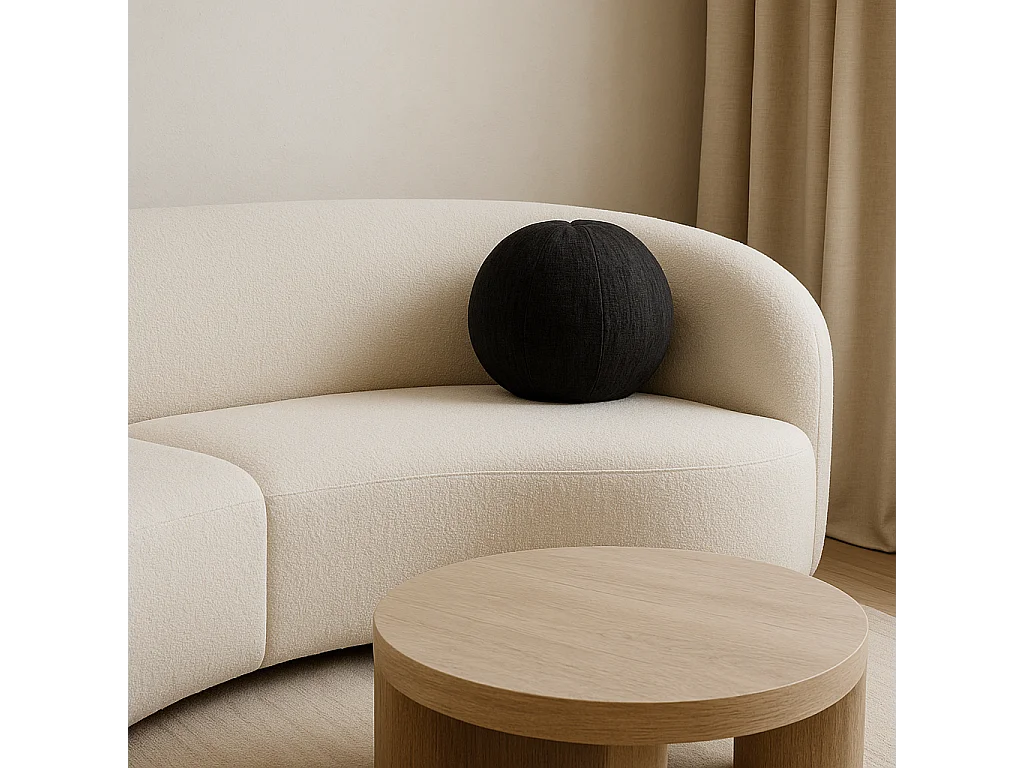 Coussin 37x37x37 cm noir Leith LET76BL