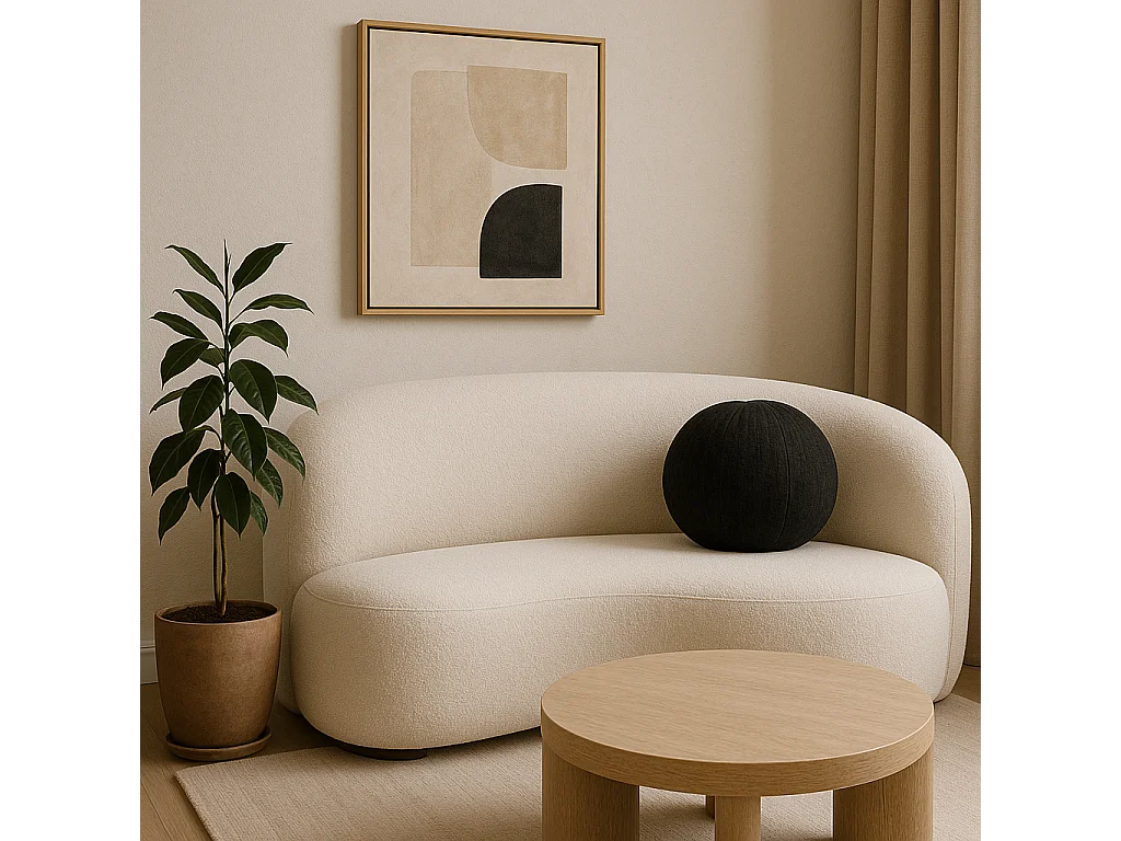 Coussin 37x37x37 cm noir Leith LET76BL