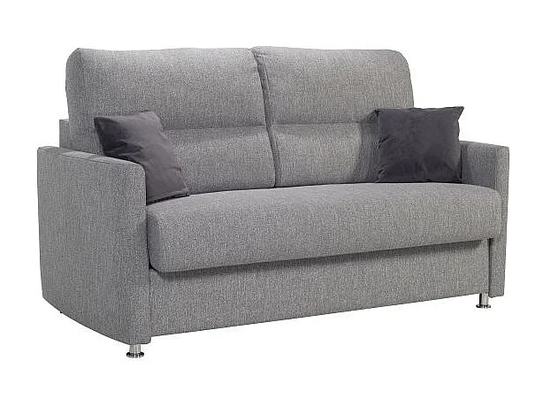 ATOME Canapé convertible 3 places gris clair matelas Dunlopillo 140cm