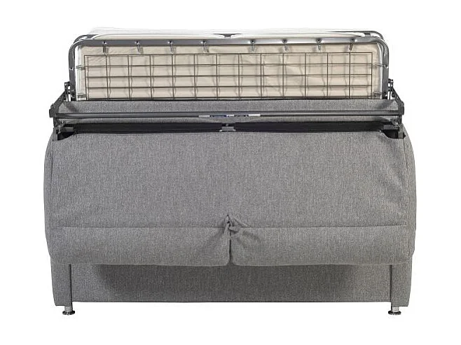 ATOME Canapé convertible 3 places gris clair matelas Dunlopillo 140cm