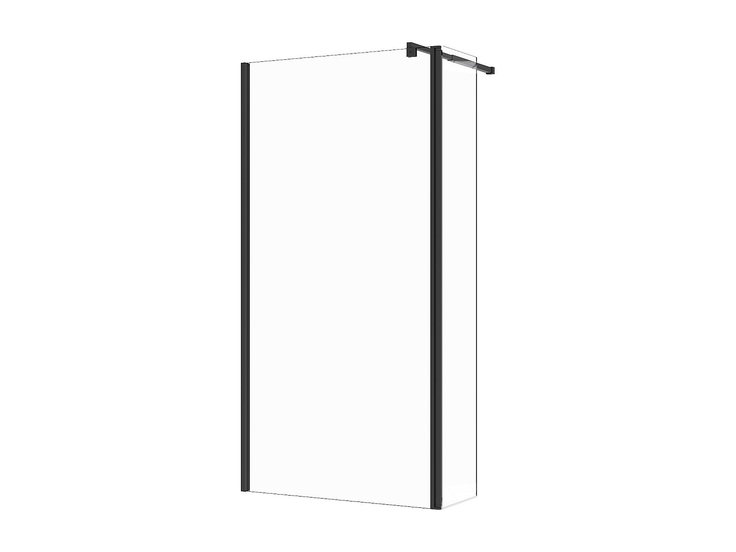 Duschtrennwand Seitenwand italienische Dusche mit Schwenktür - Mattschwarz günstig online kaufen