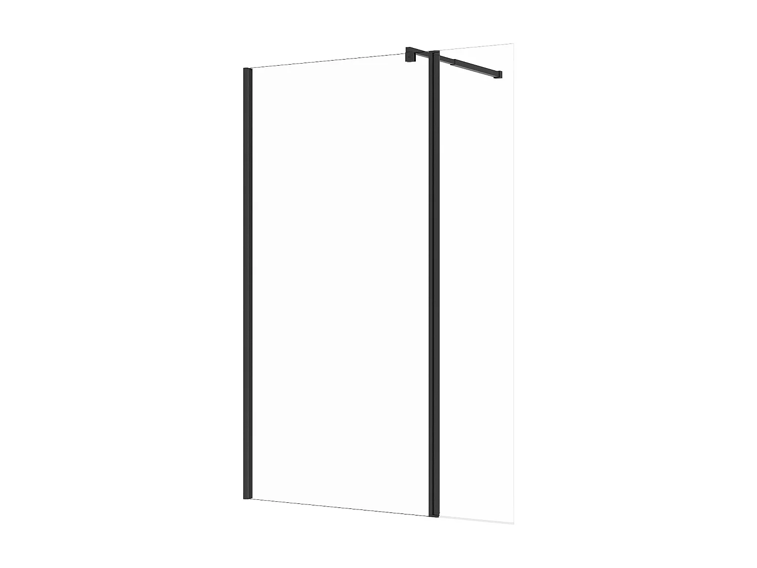 Paroi de douche à l'italienne avec volet pivotant - Noir mat - Verre 6 mm - (100 + 40) x 200 cm  - DAREN