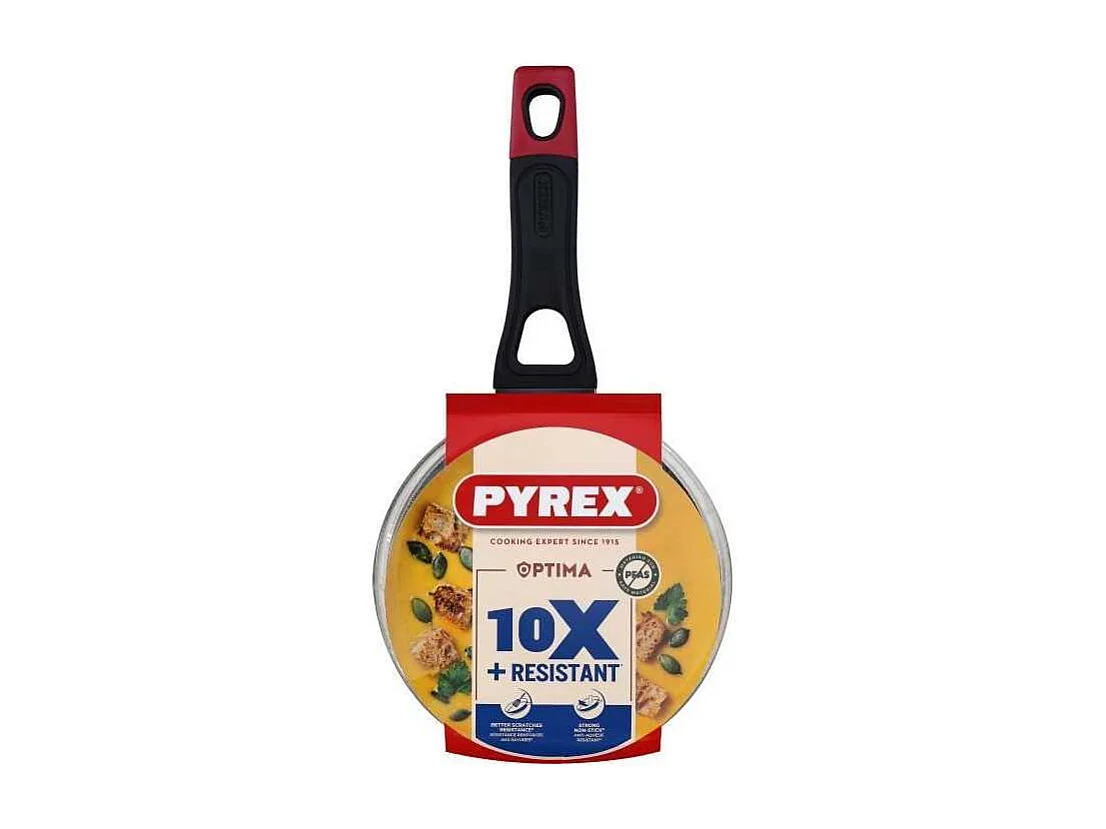 Pyrex Optima Kasserolle 16 cm Antihaft Ohne PFAS mit Deckel und Komfortgriff