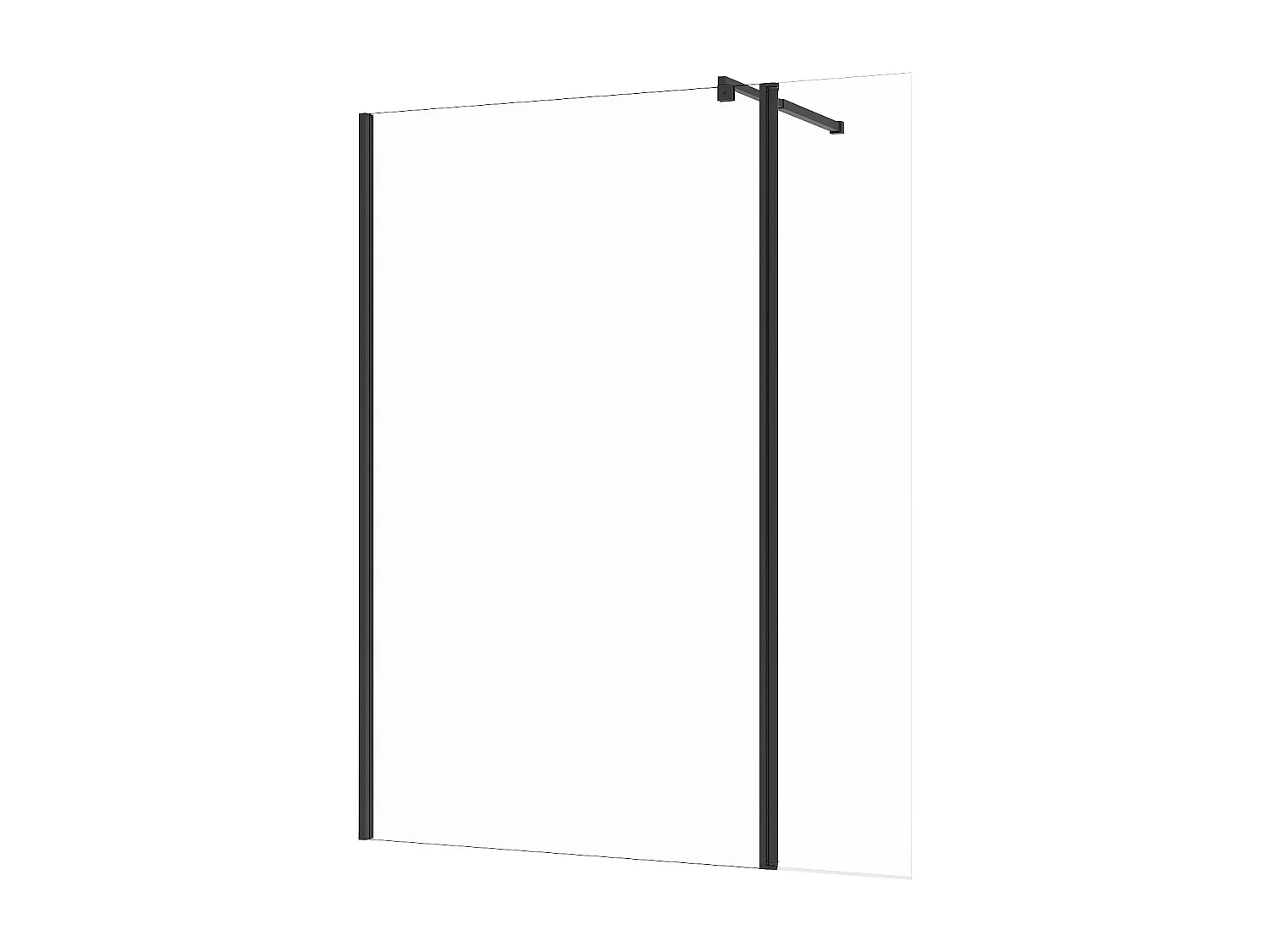 Paroi de douche à l'italienne avec volet pivotant - Noir mat - Verre 6 mm - (120 + 40) x 200 cm - DAREN