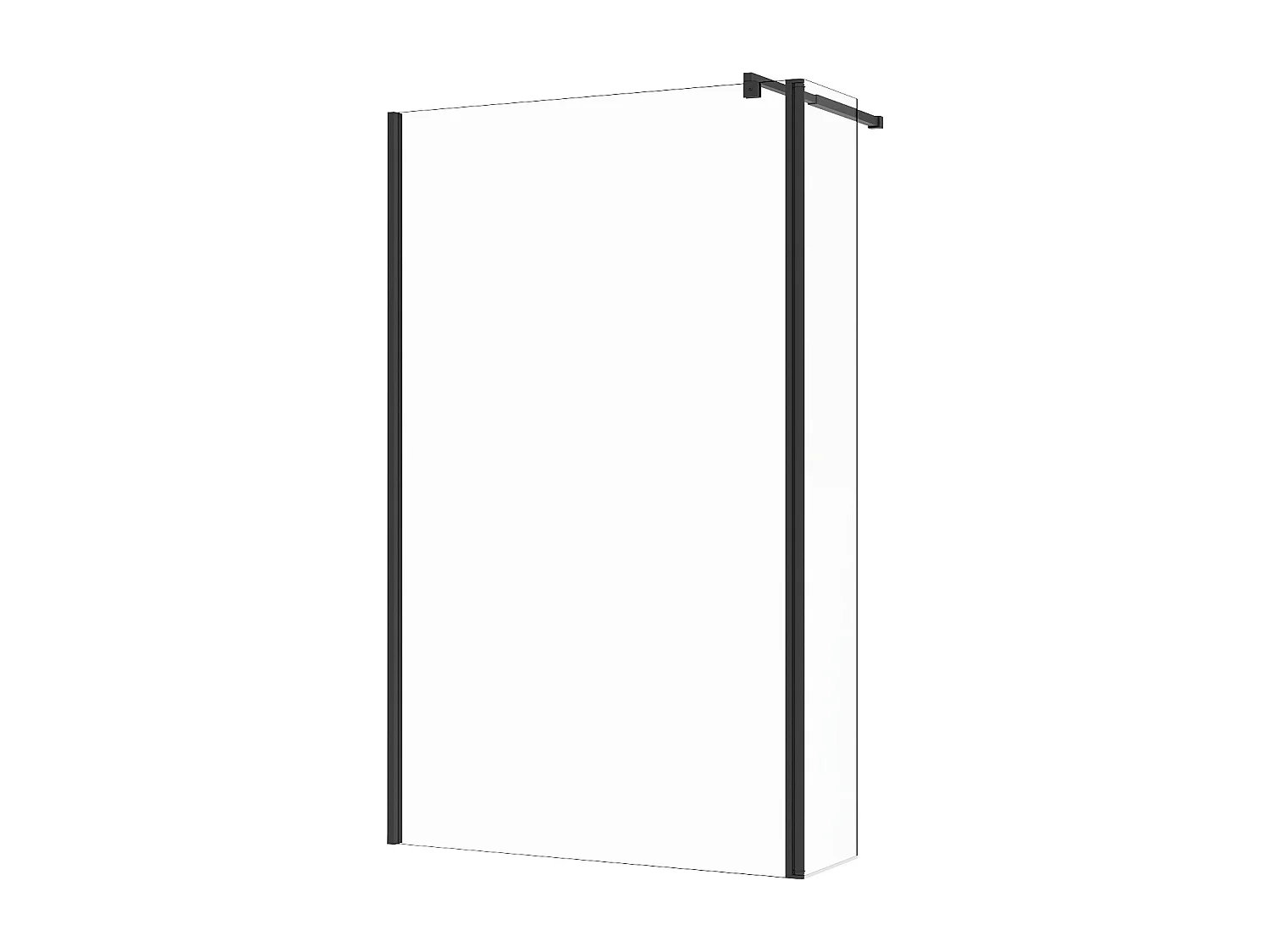 Paroi de douche à l'italienne avec volet pivotant - Noir mat - Verre 6 mm - (120 + 40) x 200 cm - DAREN