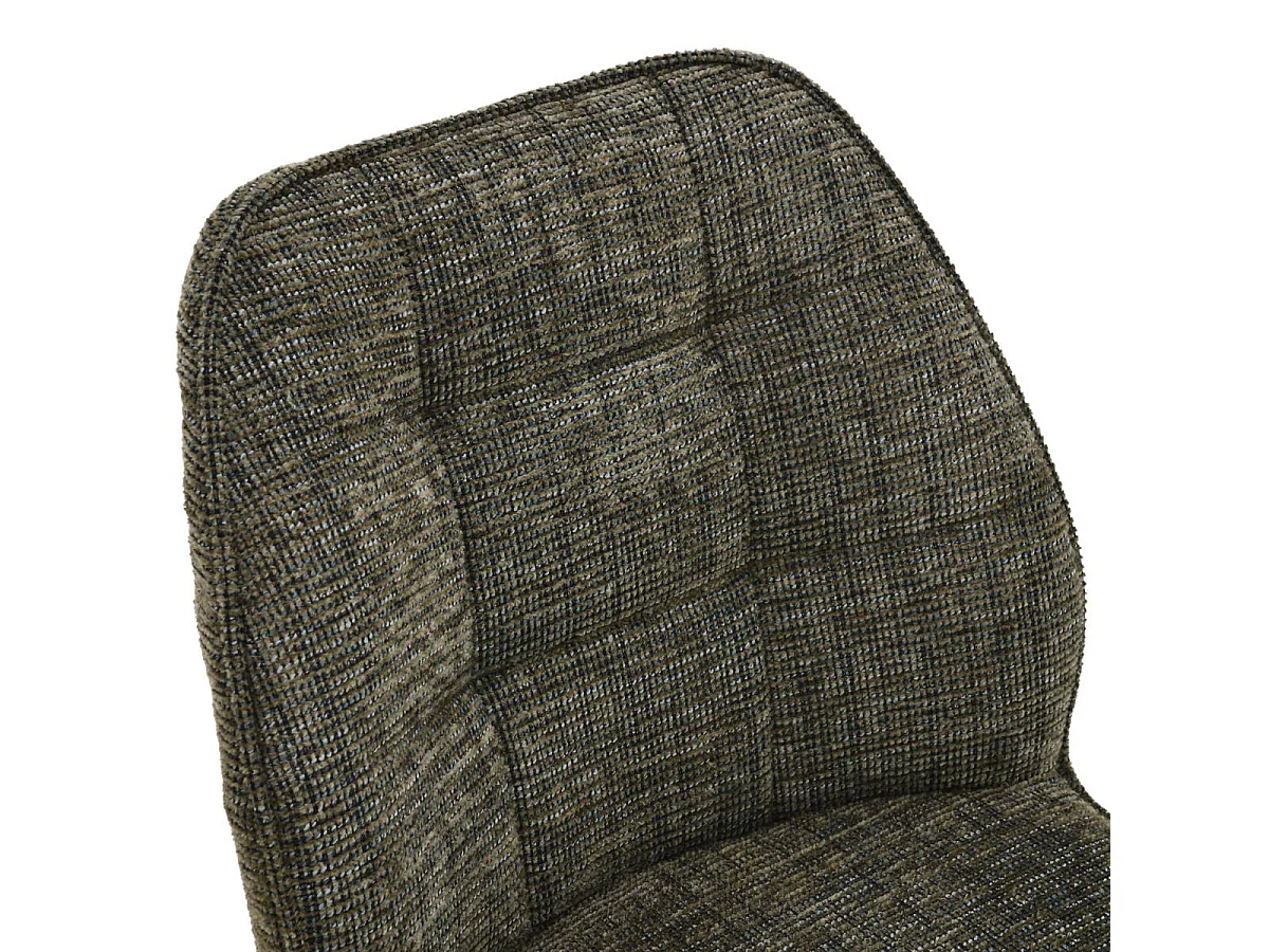 Lot de 2 chaises pivotantes en tissu chenillé vert assise confort en ressorts ensachés - LINE