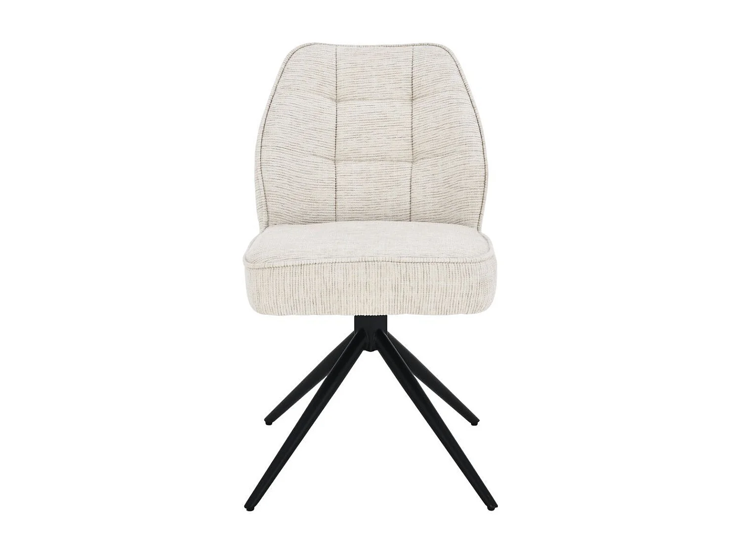 Lot de 2 chaises pivotantes en tissu chenillé écru assise confort en ressorts ensachés - LINE