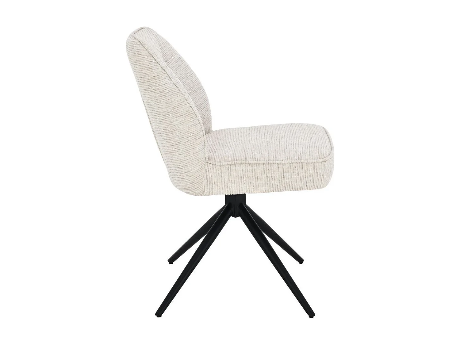 Lot de 2 chaises pivotantes en tissu chenillé écru assise confort en ressorts ensachés - LINE