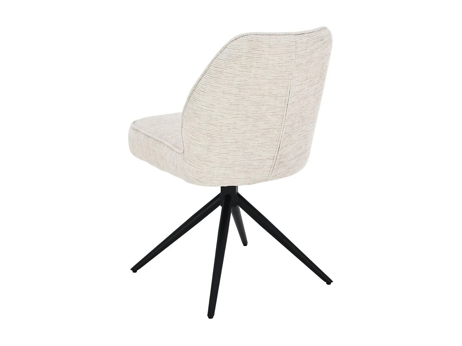 Lot de 2 chaises pivotantes en tissu chenillé écru assise confort en ressorts ensachés - LINE