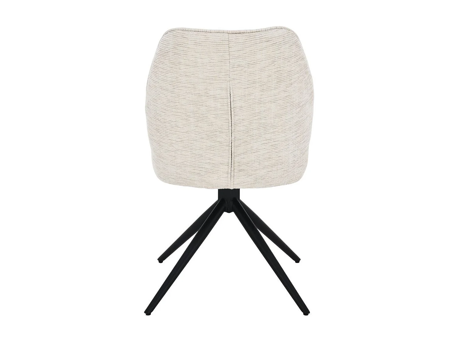 Lot de 2 chaises pivotantes en tissu chenillé écru assise confort en ressorts ensachés - LINE