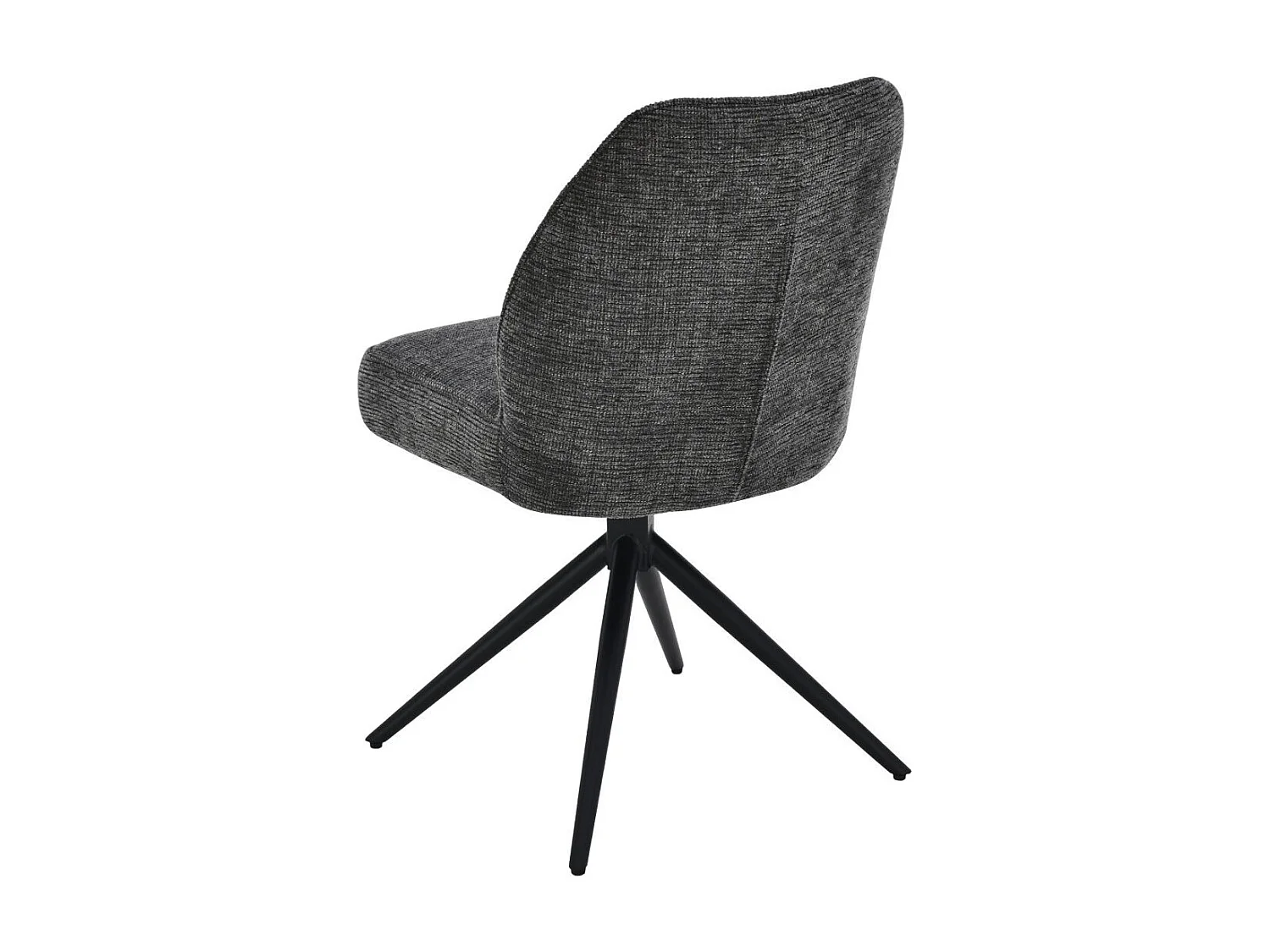 Lot de 2 chaises pivotantes en tissu chenillé gris foncé assise confort en ressorts ensachés - LINE