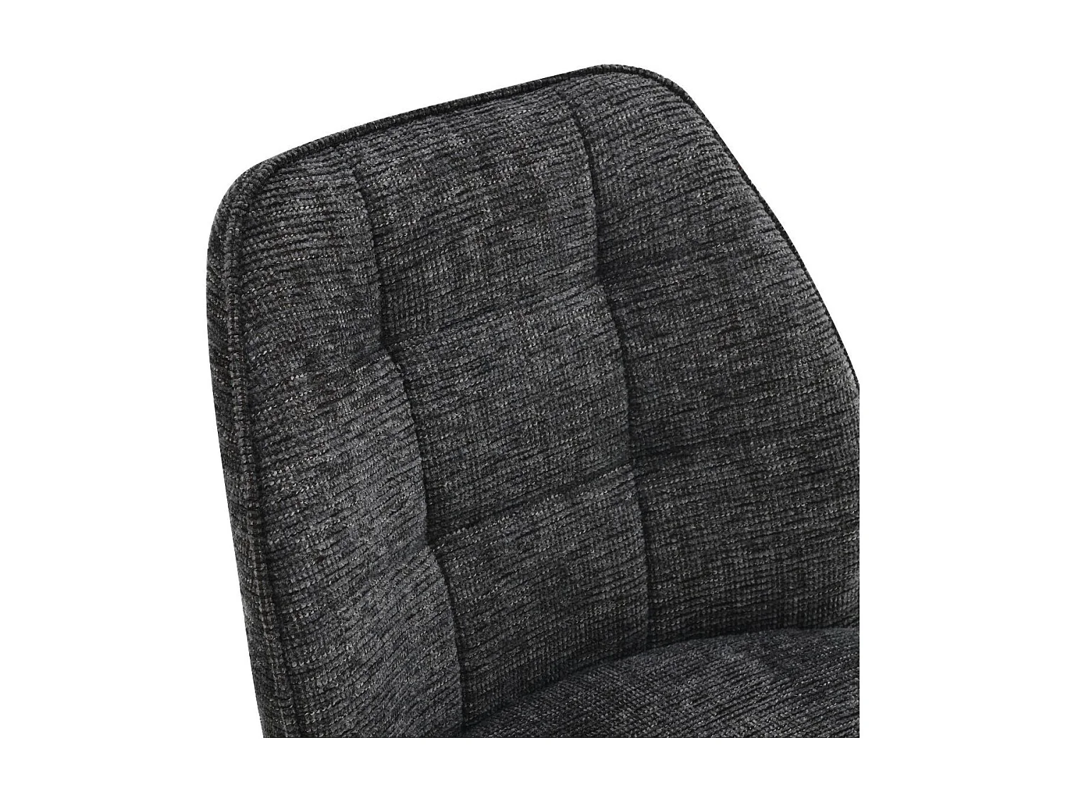 Lot de 2 chaises pivotantes en tissu chenillé gris foncé assise confort en ressorts ensachés - LINE