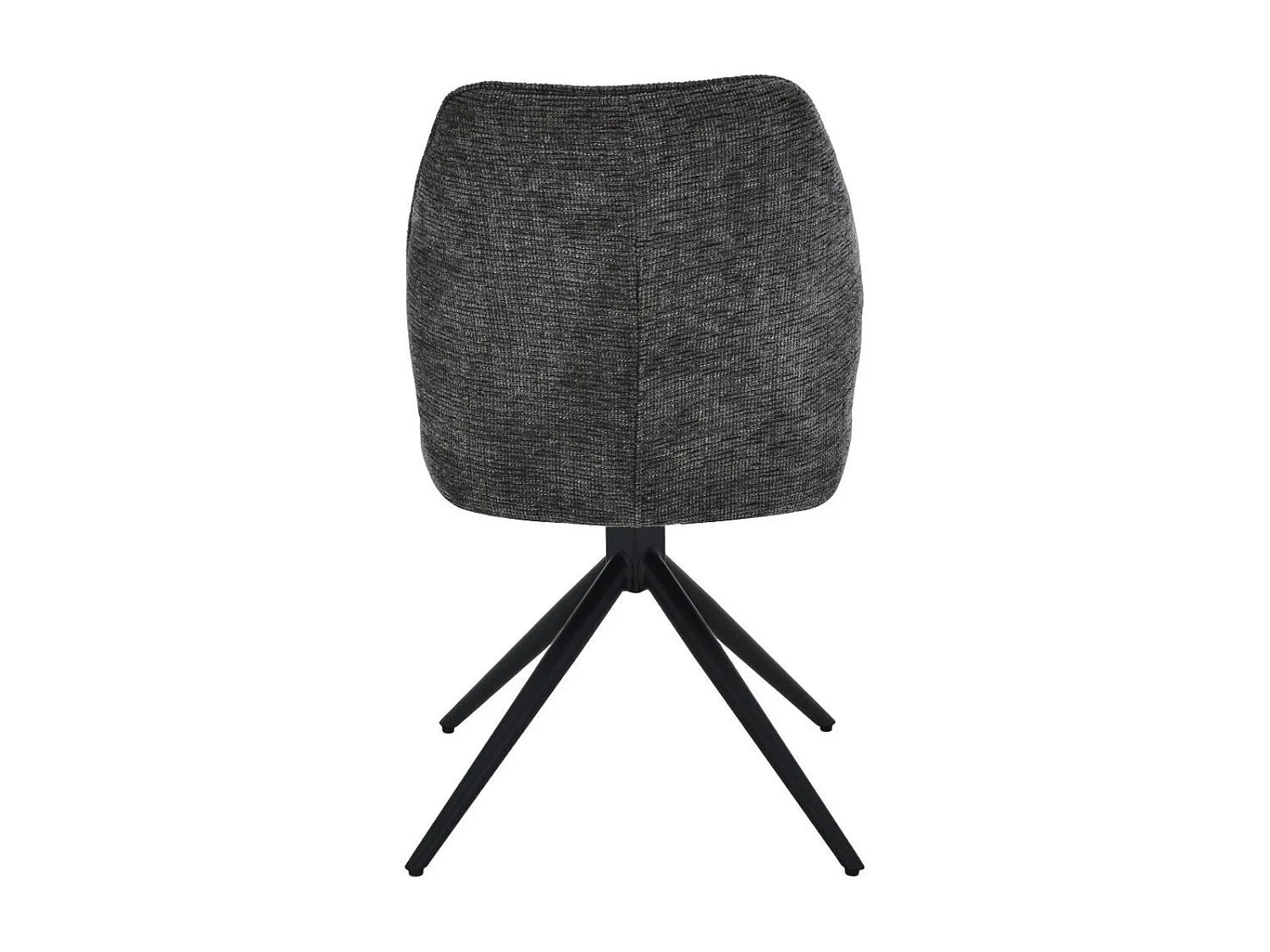 Lot de 2 chaises pivotantes en tissu chenillé gris foncé assise confort en ressorts ensachés - LINE