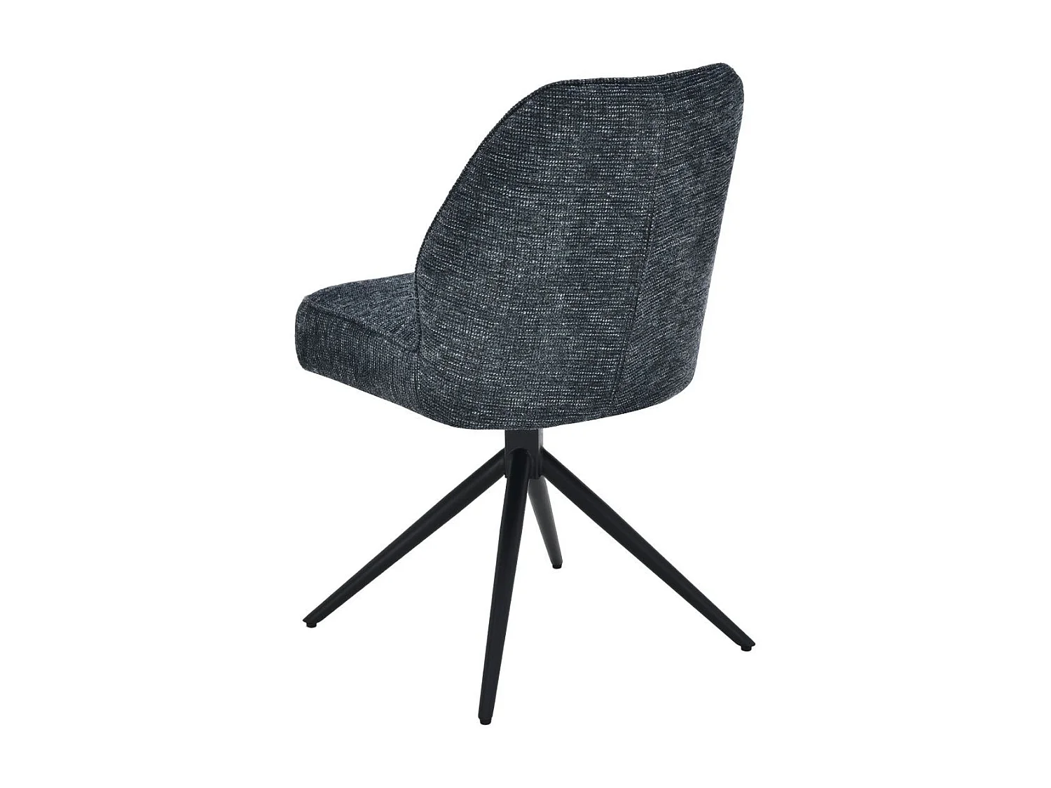 Lot de 2 chaises pivotantes en tissu chenillé gris bleuté assise confort en ressorts ensachés - LINE