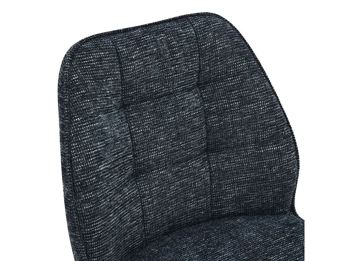 Lot de 2 chaises pivotantes en tissu chenillé gris bleuté assise confort en ressorts ensachés - LINE