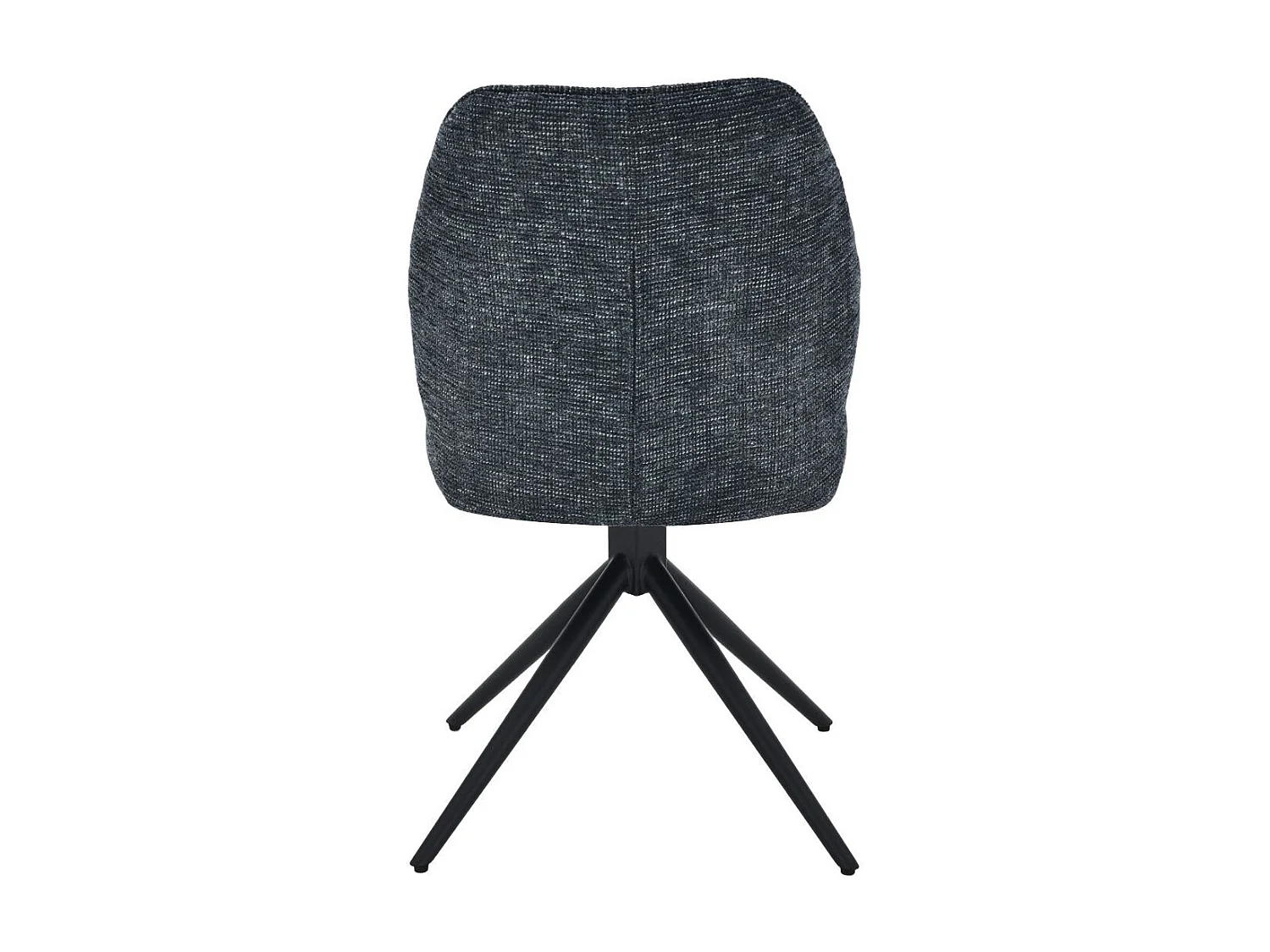 Lot de 2 chaises pivotantes en tissu chenillé gris bleuté assise confort en ressorts ensachés - LINE
