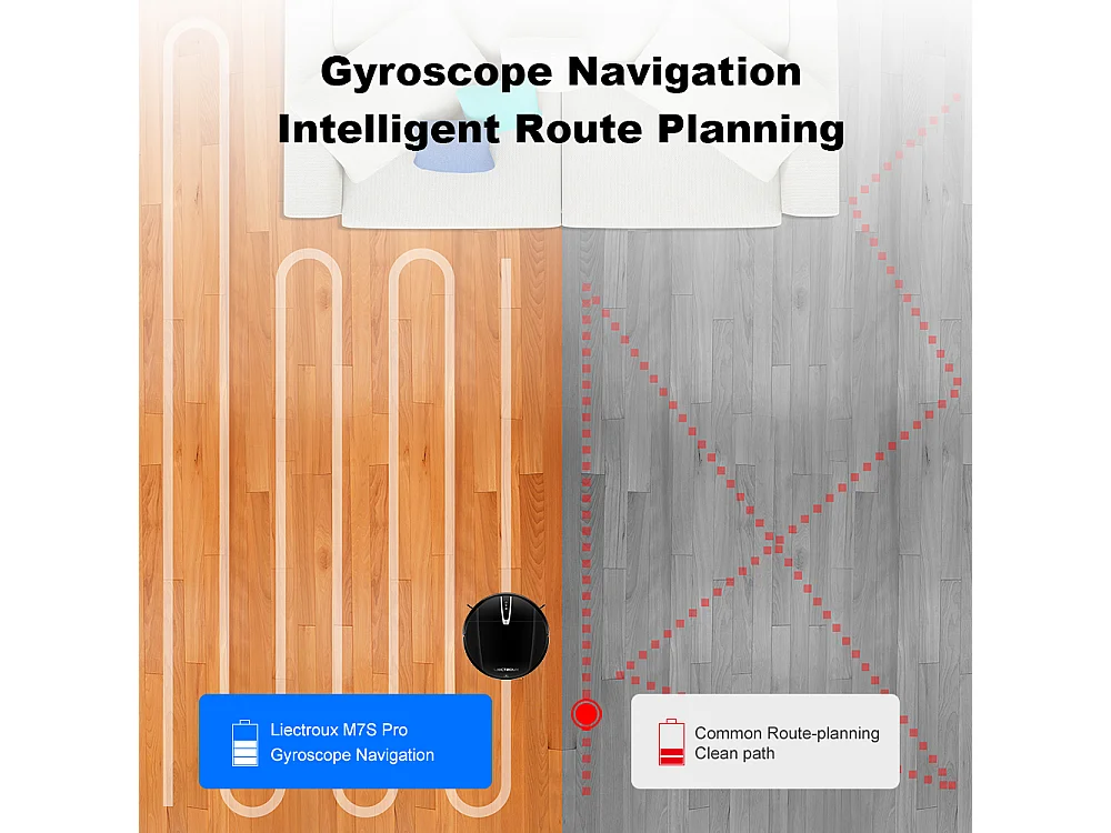 LIECTROUX V3S PRO - Aspirateur robot laveur connecté - 4000 Pa - Navigation cartographique - Autonomie 120 mn