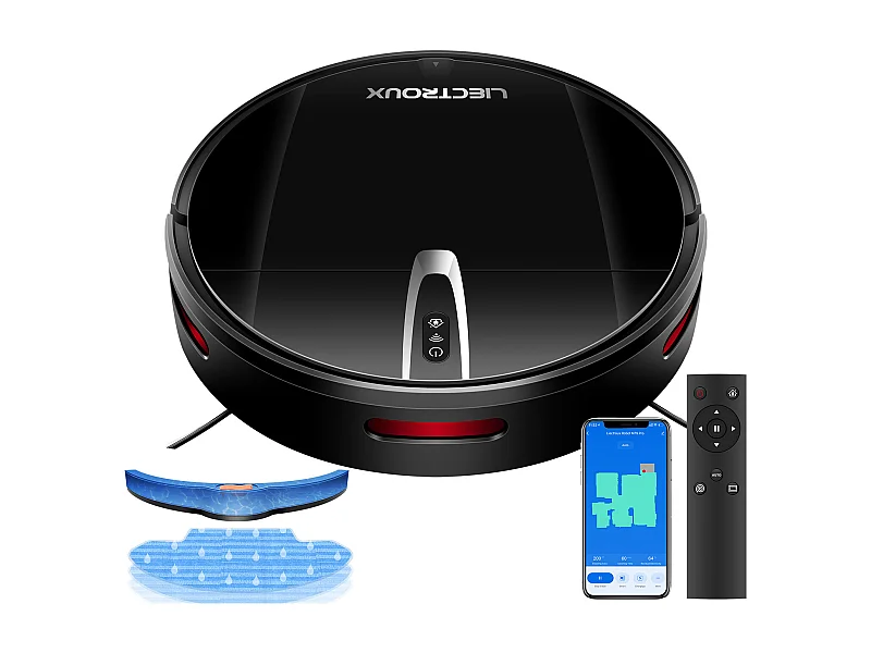 LIECTROUX V3S PRO - Aspirateur robot laveur connecté - 4000 Pa - Navigation cartographique - Autonomie 120 mn