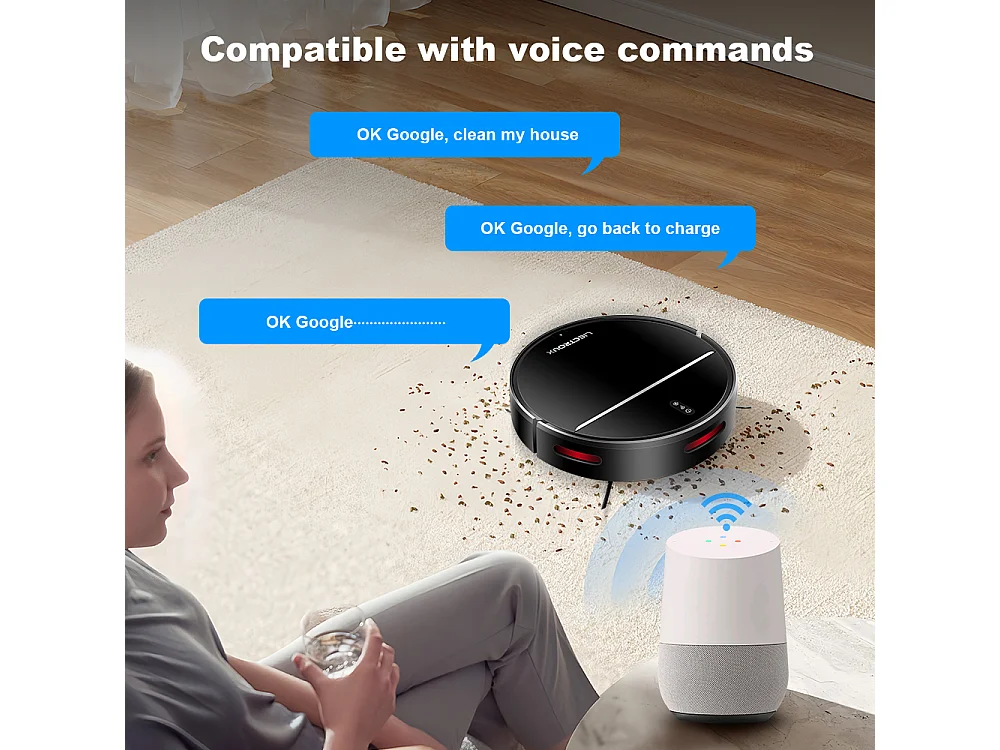 LIECTROUX M7S PRO - Aspirateur robot laveur connecté - 4000 Pa - Navigation cartographique - Autonomie 120 mn