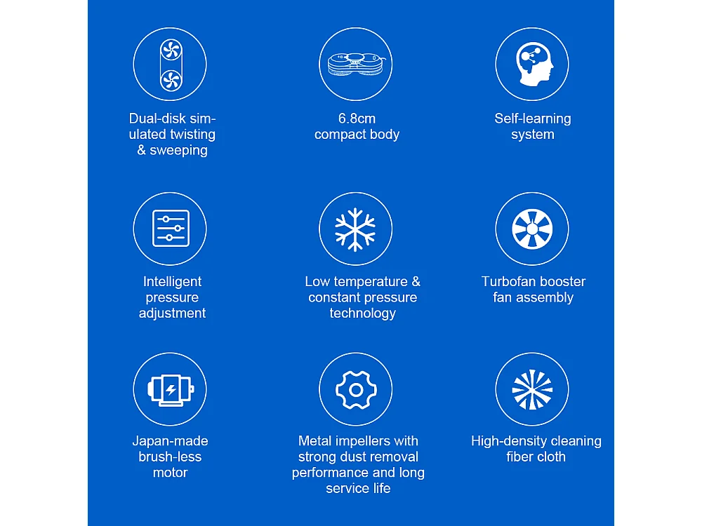 Robot Lave Vitre HCR-10 Blanc - 2800 Pa - Rservoir 30ml - Nettoyage auto - Robot laveur de vitres intelligent autonome