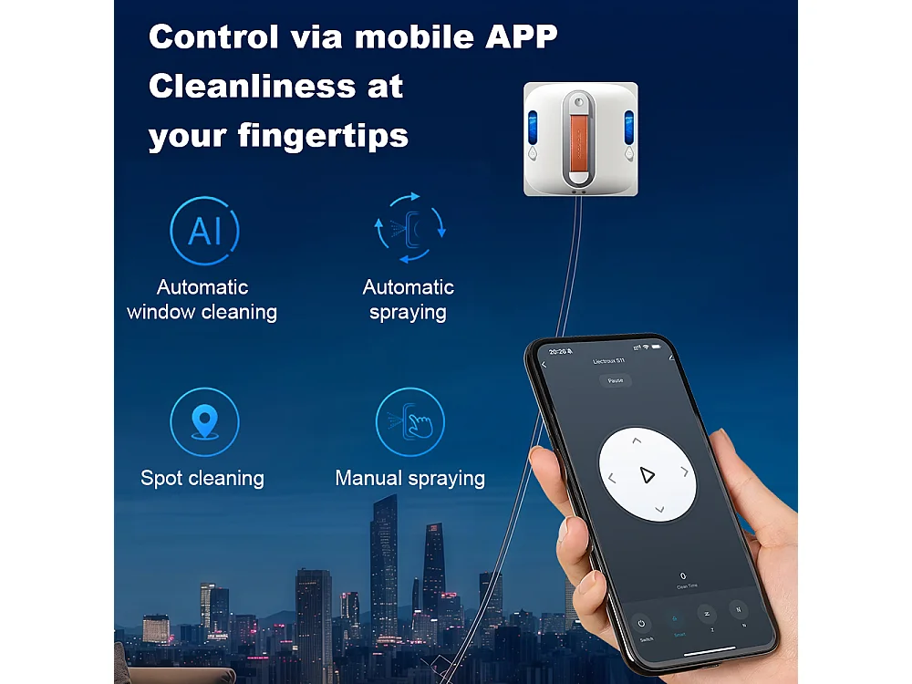 Robot nettoyeur de fenêtres Liectroux S11, Pulvérisation d'eau 4 directions, Robot nettoyeur pour vitres, sols et carreaux de murs domestiques