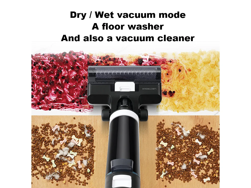 Aspirateur eau et poussière sans fil portatif i7 Pro, autonettoyant, autoséchant, avec guide vocal