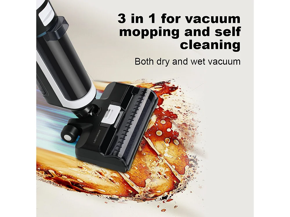 Aspirateur eau et poussière sans fil portatif i7 Pro, autonettoyant, autoséchant, avec guide vocal