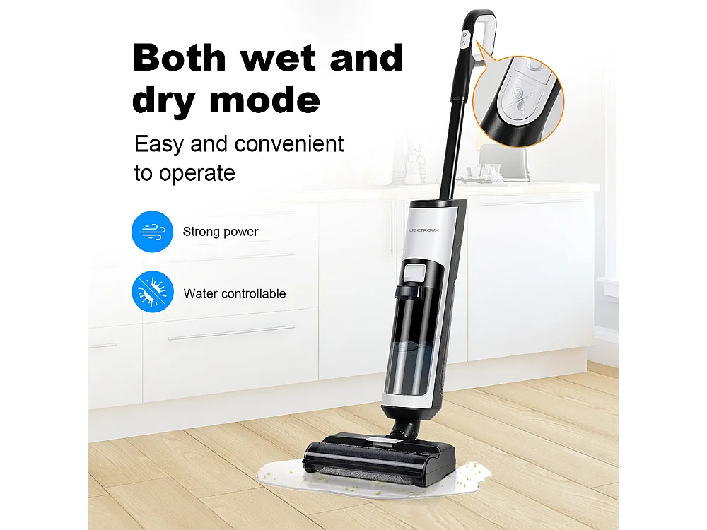 Aspirateur eau et poussière sans fil portatif i7 Pro, autonettoyant, autoséchant, avec guide vocal