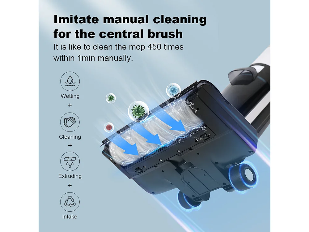 Aspirateur eau et poussière sans fil portatif i7 Pro, autonettoyant, autoséchant, avec guide vocal