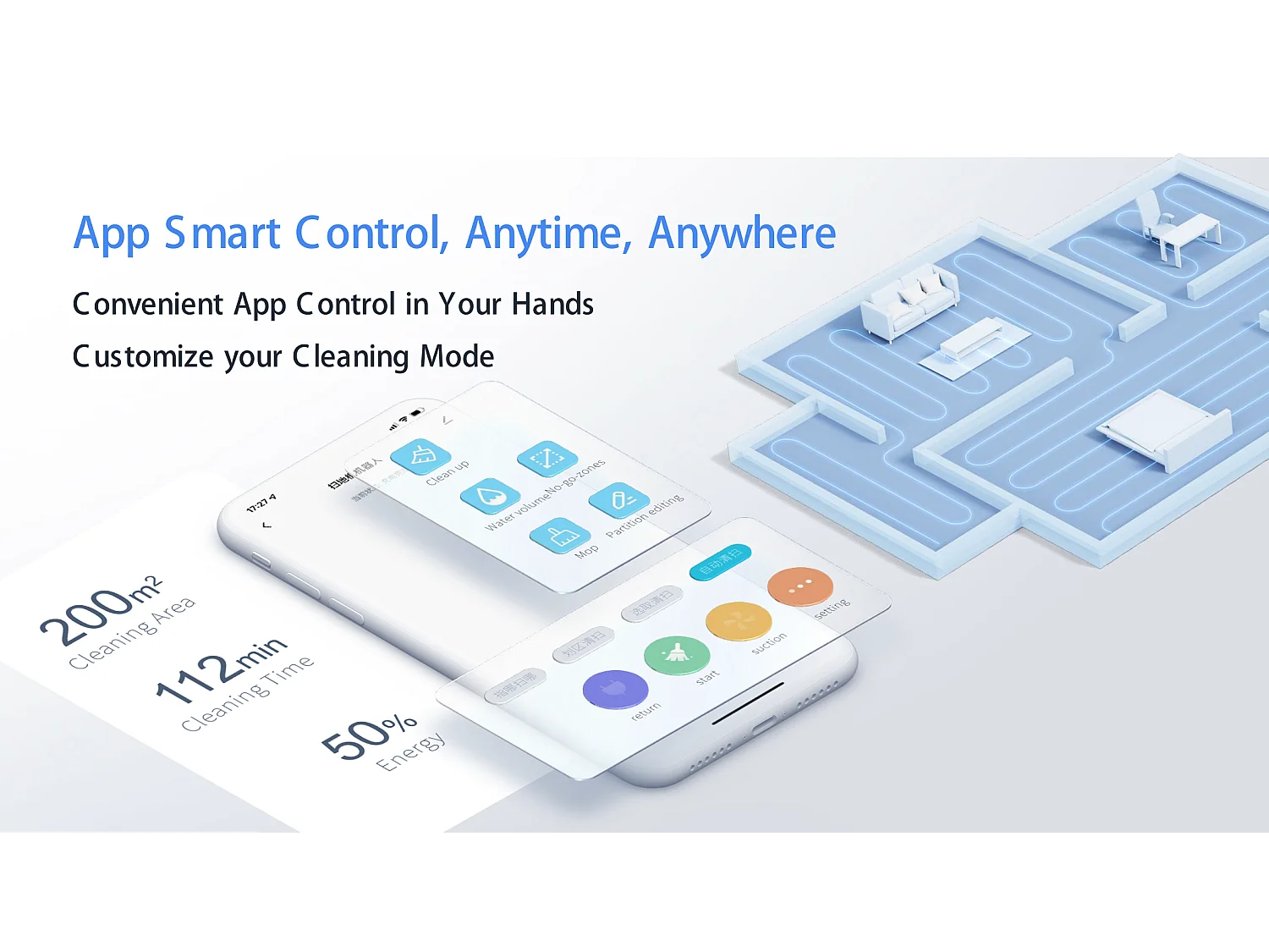 Aspirateur robot G7 avec bac à poussière à vidage automatique, navigation laser, 5 cartes enregistrées, 5200 mAh, 6500 Pa,
