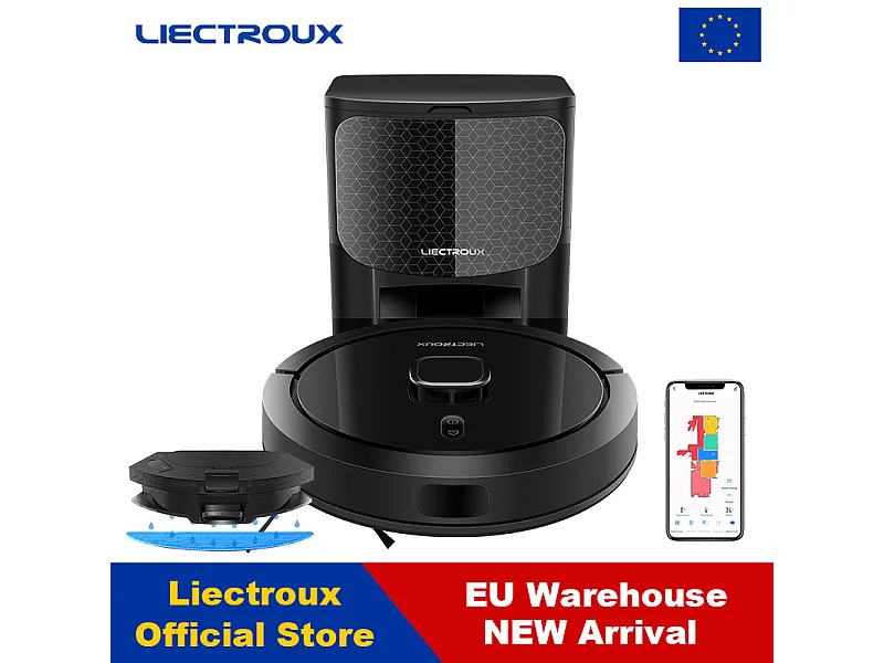 Aspirateur robot G7 avec bac à poussière à vidage automatique, navigation laser, 5 cartes enregistrées, 5200 mAh, 6500 Pa,