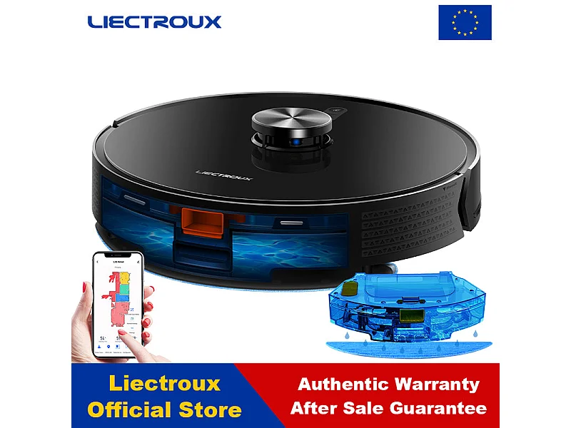 Nouveau robot aspirateur laser modèle X6 avec bac à poussière 2 en 1, 5 cartes enregistrées,, configuration de mur virtuel via application, 6500 Pa