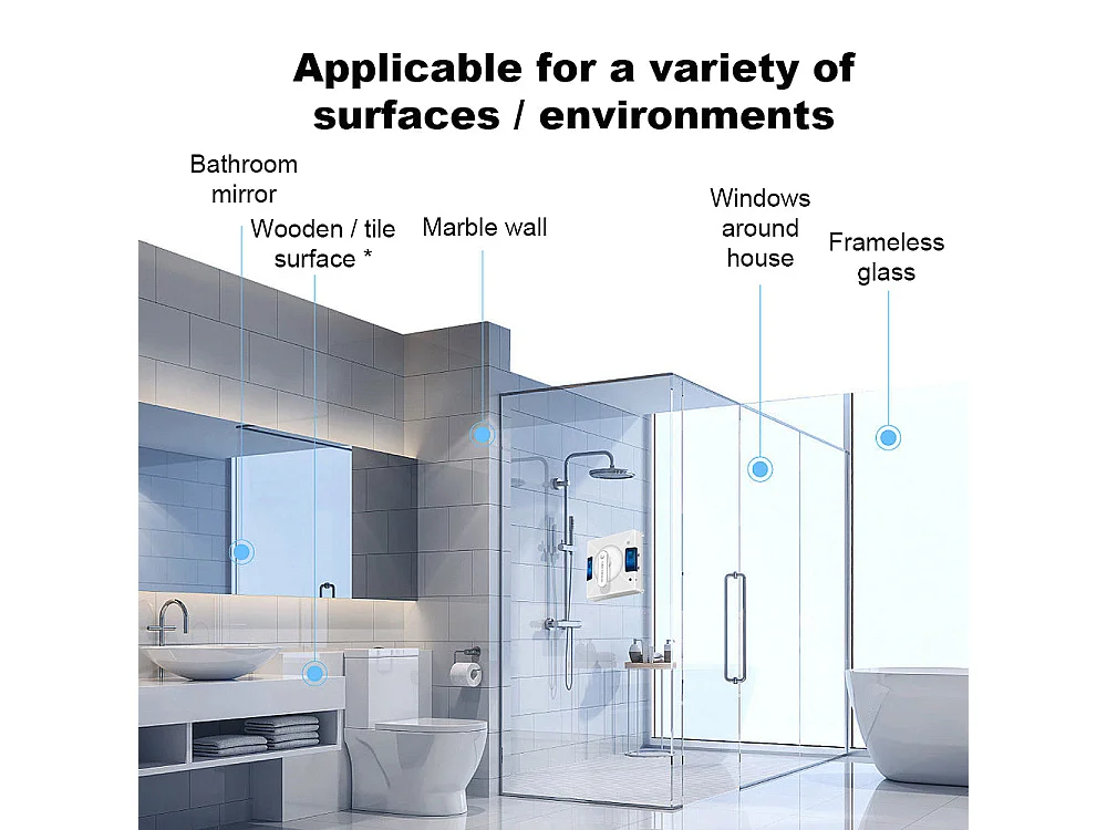 Aspirateur robot Liectroux pour vitres YW-509 , aspirateur automatique avec réservoir d'eau à 4 éléments, application connectée, guidage vocal,