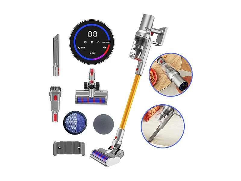 Aspirateur intelligent sans fil portable i10 avec puissance maximale de 27 000 Pa et éclairage LED